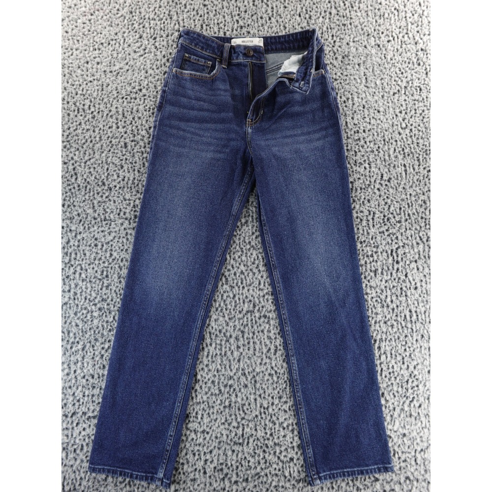 Hollister Women High Rise Straight Leg Jeans Dark Wash Size‎ 25